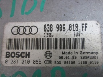 Компьютер двигателя audi a4 b5 99- 1.8 tb 038906018ff, фото