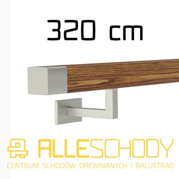 Handrail wall-mounted wooden 40x40 320cm oak color, фото