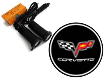 Welcoming light logo chevrolet corvette 2x7w, фото