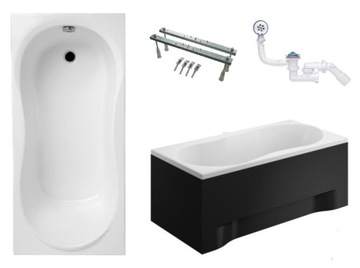 Trough rectangular acrylic polymath gracja drain sideways 150 x 70 centimeters, фото