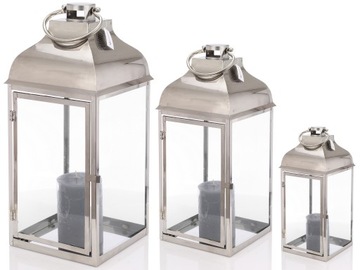 Lanterns great metal set. 3 pcs. 30 40 55 centimeters, фото