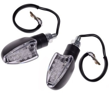 Turn signals directional indicators oval white glass led backlight pair, фото