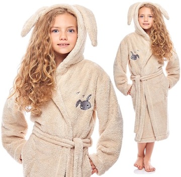 Warm lovely robe girlish hood ears 110, фото