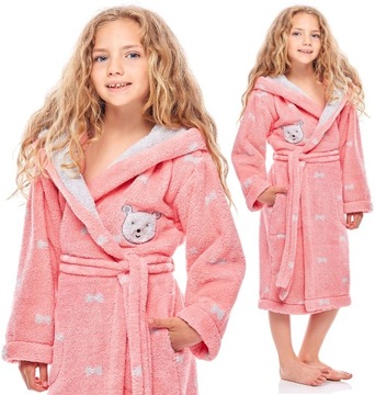 Downy warm lovely robe girlish hood 158, фото