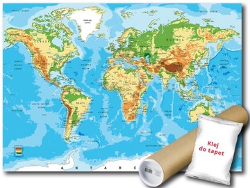 Фотообои флизелин карта мира атлас 368X254