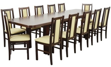 Большой стол 100x200 / 300 см + 12 обеденных стульев