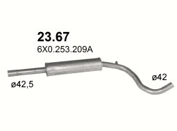 SCHALLDÄMPFER ZENTRAL SEAT AROSA VW LUPO 23.67