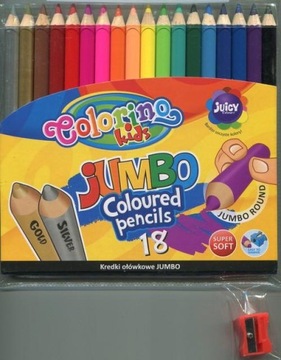 COLORINO PENCIL PENCIL 18 ЦВЕТОВ JUMBO КРУГЛЫЙ КОРПУС Точилка