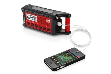 Radio Outdoorowe FM Midland ER 300 z korbką, solar