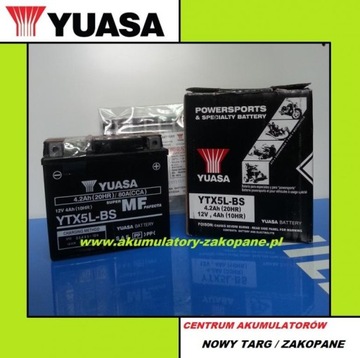 YUASA YTX5L-BS АККУМУЛЯТОР 4 Ач 80 А 12 В CBTX5 СКУТЕР