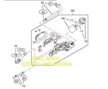 ПРОКЛАДКИ МАСЛЯНОГО ОХЛАДИТЕЛЯ OPEL 1.6 1.8 GM