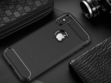 УГЛЕРОДНЫЙ ЧЕХОЛ для iPhone X XS + СТЕКЛО