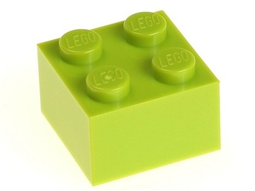 LEGO Klocek zwykły 2x2 3003 limonka - 4 szt.