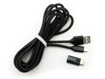 SOLIDNY kabelek 1 m mikro USB + USB-c do HTC Hero