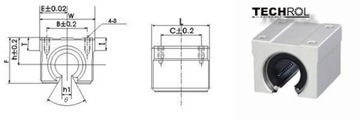 ЛИНЕЙНЫЙ ПОДШИПНИК SME 12 OP В КОРПУСЕ SME12GUU