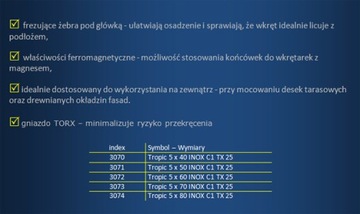 Шурупы для террас из нержавеющей стали 5x60-1000