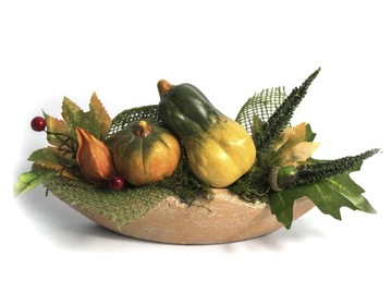JESIENNA KOMPOZYCJA W CERAMICZNEJ DONICZCE 27cm