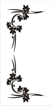 Naklejka na ścianę motyl kwiaty dekor Ornament 167