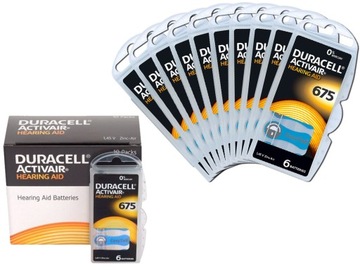 DURACELL 60x Bateria Słuchowa 675 PR44 Activair900