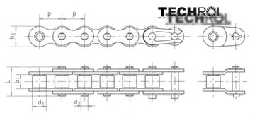 12B-1 ЦЕПЬ ПРИВОДНАЯ РОЛИКОВАЯ 12 B1 3/4