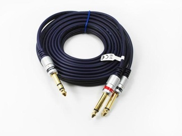 kabel przewód jack 6,3 / 2x jack 6,3 3,0m VITALCO