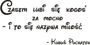 Napis na ścianę naklejka Miłość Kubuś Puchatek 126