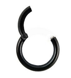 Kolczyk kółko czarny segmentowe clicker hoop helix septum 6mm