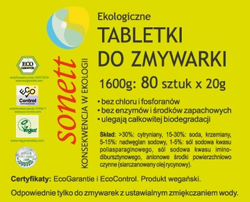 EKO Tabletki do zmywarki Sonett 80 szt. 1,6kg