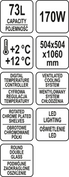 КРУГЛАЯ ОХЛАЖДАЮЩАЯ СТОЙКА ДЛЯ ТОРТОВ, 73Л, LED