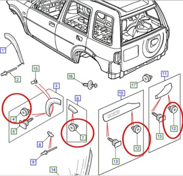 КРЕПЛЕНИЕ ПЛАСТИКОВОГО ШТИФТА LAND ROVER FREELANDER