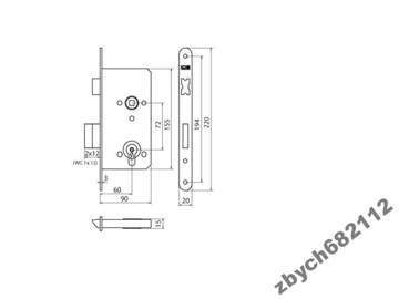 LOB 72/60 мм 05707 Утопленный замок