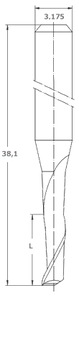 Однолезвийная твердосплавная фреза VHM 3.0 CNC PVC PLEXI PE
