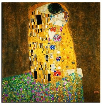 OBRAZ Gustav Klimt Pocałunek 80x80 cm reprodukcja