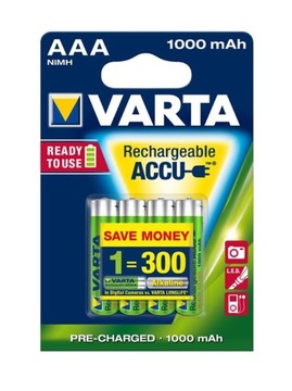 4 батарейки VARTA READY2USE R3 AAA 1000 мАч