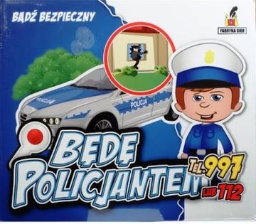 BĘDĘ POLICJANTEM GRA PLANSZOWA EDUKACYJNA SERIA GIER BĄDŹ BEZPIECZNY SZKOŁA