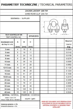 ЗАЖИМ ВЕРЕВОЧНЫЙ DIN 741 8 мм - 10 шт / СЕРТИФИКАТ.