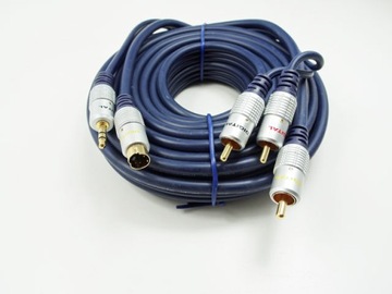 PROMOCJA kabel jack + s-video / 3 wtyki RCA 2,5m