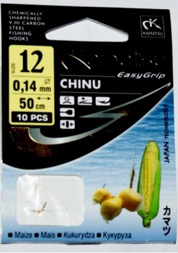 Przypon Chinu nr 12 żyłka 0,14mm kukurydza dł.50cm