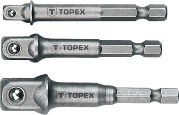 TOPEX 3x ADAPTER DO WKRĘTAREK REDUKCJE NA KWADRAT 1/4 3/8 1/2 38D151