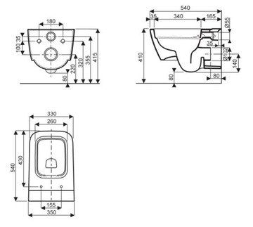 Чаша для биде KOŁO MODO L33120 L35100 L30115 REFEX