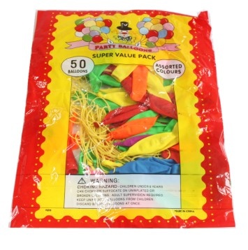 BALONY Z GUMKĄ XXL 50 CM 50 SZT MIX KOLORÓW