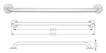 Poręcz uchwyt prosty łazienkowy atest CE 84 cm