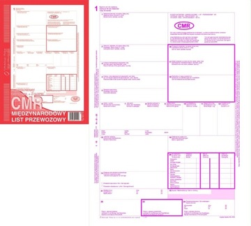 DRUK CMR MIĘDZYNARODOWY LIST PRZEWOZOWY 800-1N 1oryginał+3kopie numerowany