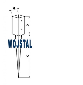 Podstawa słupa do wbijania 8x8 kotwa