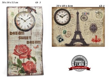 ZEGAR ścienny METALOPLASTYKA 2 wzory CICHY RETRO !