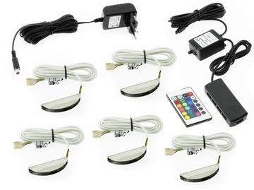 5x KLIPS LED RGB podświetlenie półek szyb TANIO