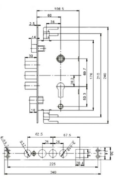 zamek główny do drzwi chińskich model 08C