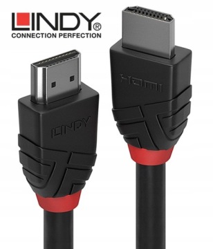 Lindy 36472 HDMI - Высокоскоростной кабель HDMI 2.0 4K UHD Black Line - 2 м
