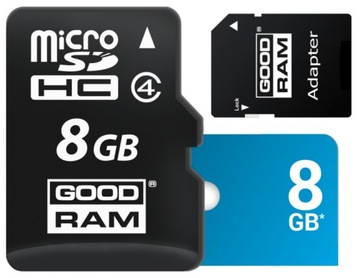 КАРТА GOODRAM MICRO SD ПАМЯТЬ 8 ГБ + SD-АДАПТЕР