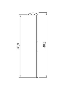 Планка боковая для столешницы 38 мм